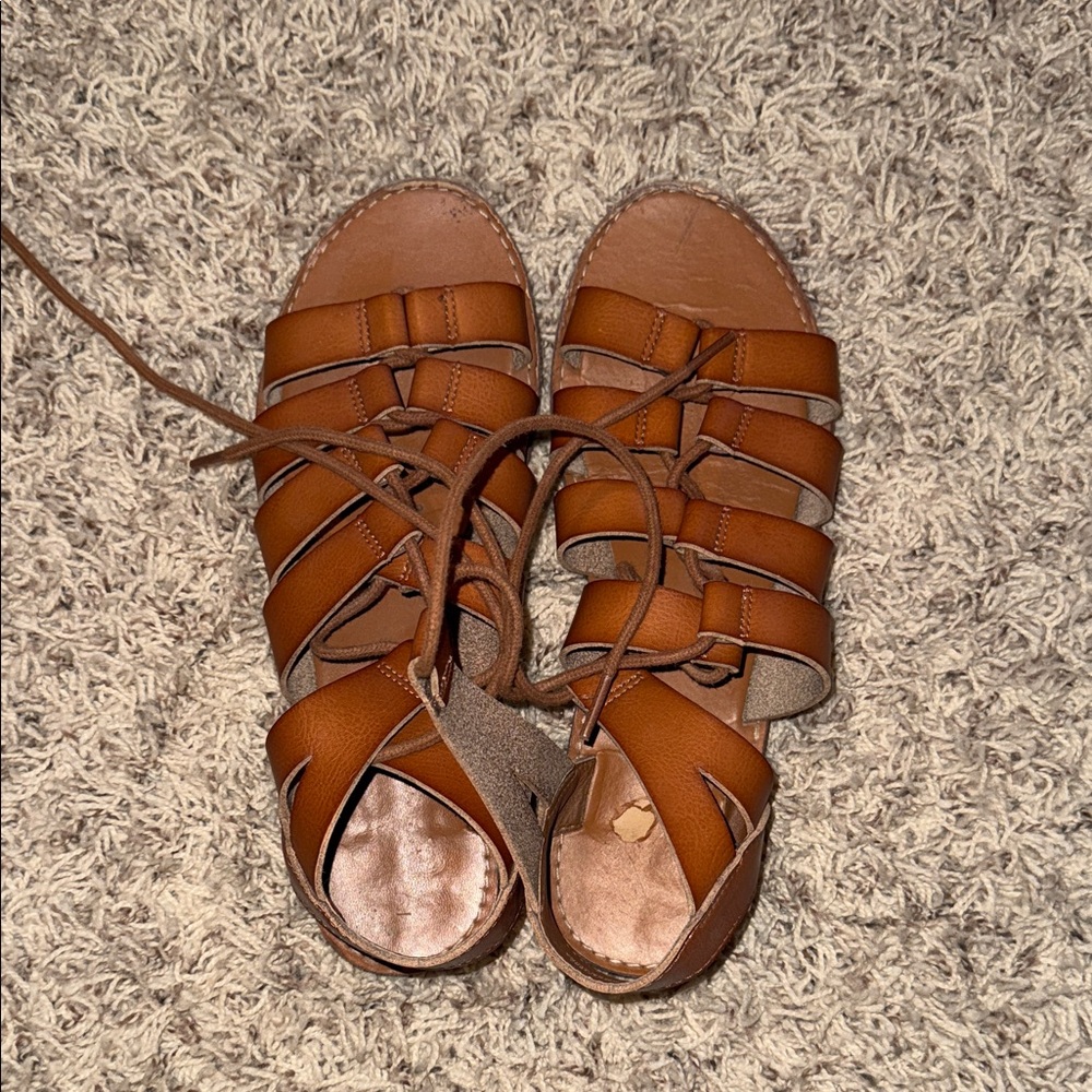 Matisse Tan Leather Strappy Sandals